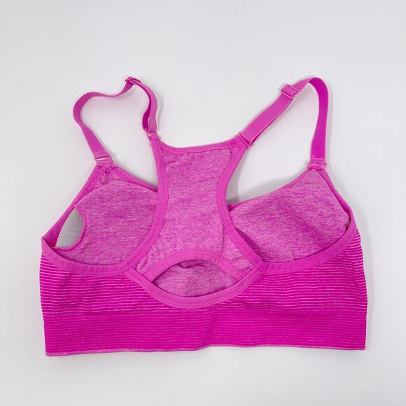 RBX Seamless Racerback Striped Sports Bra Pink Adjustable Strap Keyhole Small S - Picture 2 of 7